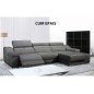 Solde de paiement de la commande: Canapé d'angle double relax en cuir EPAIS de buffle italien de luxe 5 places BiRELAX, gris fon