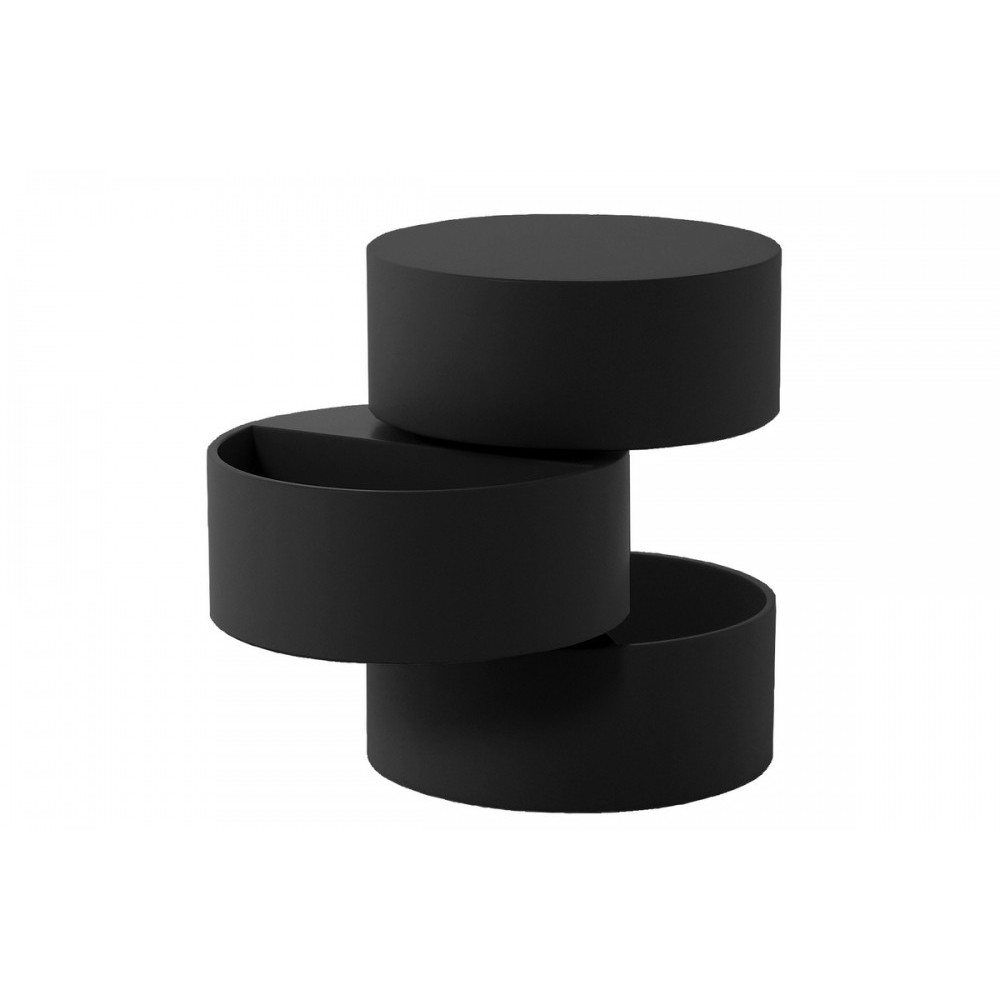 Table basse design laquée noir mat avec rangement POOL Table basse design laquée noir mat avec rangement POOL