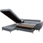 Canapé d'angle convertible en velours luxe 5 places, FLORENT, gris, angle gauche, Gris foncé Canapé d'angle convertible en velours luxe 5 places, FLORENT, gris, angle gauche, Gris foncé