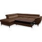 Canapé d'angle convertible en velours luxe - 5 places, FLORENT, marron, angle gauche, Marron foncé Canapé d'angle convertible en velours luxe - 5 places, FLORENT, marron, angle gauche, Marron foncé
