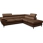 Canapé d'angle convertible en velours luxe 5 places, FLORENT, marron foncé, angle droit Canapé d'angle convertible en velours luxe 5 places, FLORENT, marron foncé, angle droit