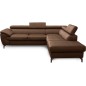 Canapé d'angle convertible en velours luxe 5 places, FLORENT, marron foncé, angle droit Canapé d'angle convertible en velours luxe 5 places, FLORENT, marron foncé, angle droit