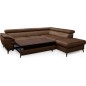 Canapé d'angle convertible en velours luxe 5 places, FLORENT, marron foncé, angle droit Canapé d'angle convertible en velours luxe 5 places, FLORENT, marron foncé, angle droit