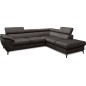Canapé d'angle convertible en velours luxe 5 places, FLORENT, gris foncé, angle droit Canapé d'angle convertible en velours luxe 5 places, FLORENT, gris foncé, angle droit