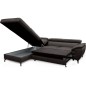 Canapé d'angle convertible en velours luxe - 5 places, FLORENT, gris foncé, angle gauche Canapé d'angle convertible en velours luxe - 5 places, FLORENT, gris foncé, angle gauche