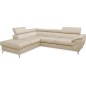 Canapé d'angle convertible en velours luxe - 5 places, FLORENT, beige clair, angle gauche Canapé d'angle convertible en velours luxe - 5 places, FLORENT, beige clair, angle gauche