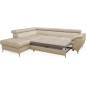 Canapé d'angle convertible en velours luxe - 5 places, FLORENT, beige clair, angle gauche Canapé d'angle convertible en velours luxe - 5 places, FLORENT, beige clair, angle gauche