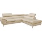 Canapé d'angle convertible en velours luxe 5 places, FLORENT, beige clair, angle droit Canapé d'angle convertible en velours luxe 5 places, FLORENT, beige clair, angle droit