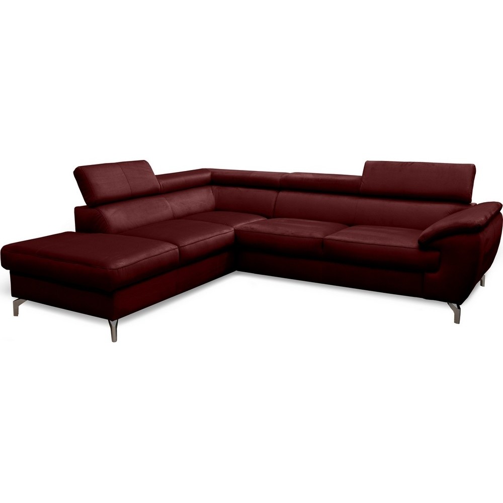 Canapé d'angle convertible en velours luxe - 5 places, FLORENT, bordeaux, angle gauche Canapé d'angle convertible en velours luxe - 5 places, FLORENT, bordeaux, angle gauche