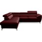 Canapé d'angle convertible en velours luxe - 5 places, FLORENT, bordeaux, angle gauche Canapé d'angle convertible en velours luxe - 5 places, FLORENT, bordeaux, angle gauche