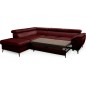 Canapé d'angle convertible en velours luxe - 5 places, FLORENT, bordeaux, angle gauche Canapé d'angle convertible en velours luxe - 5 places, FLORENT, bordeaux, angle gauche
