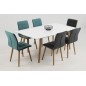 Table à manger design blanc brillant, ELYA Table à manger design blanc brillant, ELYA