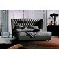 Lit design de luxe PRINCESSE, avec sommier à lattes, gris foncé 160x200