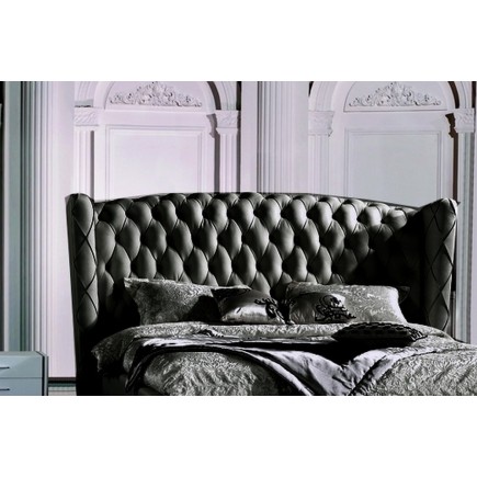 Lit design de luxe PRINCESSE, avec sommier à lattes, gris foncé 160x200