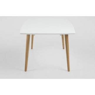 Table à manger design blanc brillant, ELYA