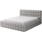 Lit double avec coffre DILAN en tissu bouclettes de qualité luxe capitonné, gris, 160x200