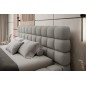 Lit double avec coffre DILAN en tissu bouclettes de qualité luxe capitonné, gris, 160x200