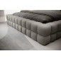 Lit double avec coffre DILAN en tissu bouclettes de qualité luxe capitonné, blanc, 180x200, Gris