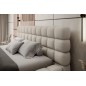 Lit double avec coffre en tissu bouclettes de qualité luxe capitonné, beige, 140x200 Lit double avec coffre en tissu bouclettes de qualité luxe capitonné, beige, 140x200