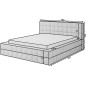 Lit double avec coffre en tissu bouclettes de qualité luxe capitonné, beige, 140x200 Lit double avec coffre en tissu bouclettes de qualité luxe capitonné, beige, 140x200