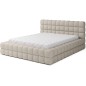 Lit double avec coffre DILAN en tissu bouclettes de qualité luxe capitonné, beige, 160x200