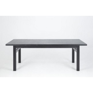 Table à manger avec rallonge en bois frêne vernis noir, HANOVRE