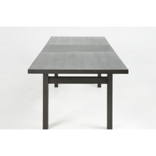 Table à manger avec rallonge en bois frêne vernis noir, HANOVRE