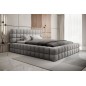 Lit double avec coffre DILAN VELOURS de qualité luxe capitonné, gris, 180x200