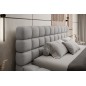 Lit double avec coffre DILAN VELOURS de qualité luxe capitonné, gris, 180x200