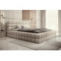 Lit double avec coffre DILAN VELOURS de qualité luxe capitonné, beige, 160x200 Lit double avec coffre DILAN VELOURS de qualité luxe capitonné, beige, 160x200