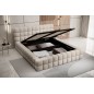 Lit double avec coffre DILAN VELOURS de qualité luxe capitonné, beige, 160x200 Lit double avec coffre DILAN VELOURS de qualité luxe capitonné, beige, 160x200