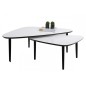 Ensemble de 2 tables basses design, en bois laqué blanc, GATSBY Ensemble de 2 tables basses design, en bois laqué blanc, GATSBY
