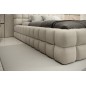 Lit double avec coffre DILAN VELOURS de qualité luxe capitonné, beige, 180x200