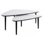 Ensemble de 2 tables basses design, en bois laqué blanc, GATSBY Ensemble de 2 tables basses design, en bois laqué blanc, GATSBY