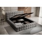 Lit double avec coffre DILAN VELOURS de qualité luxe capitonné, gris foncé, 160x200