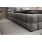 Lit double avec coffre DILAN VELOURS de qualité luxe capitonné, gris foncé, 140x200