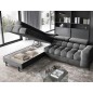 - Canapé d'angle convertible, FERNAND VELOURS - en velours Luxe gris foncé anthracite, 5 places, angle gauche (vu de face)