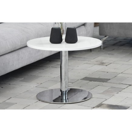 Table basse design, laqué brillant blanc, hauteur réglable, SOCH