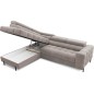 - Canapé d'angle convertible, FERNAND VELOURS - en velours Luxe beige, 5 places, angle gauche (vu de face)