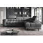 Canapé d'angle convertible - FERNAND VELOURS en velours Luxe gris foncé anthracite, 5 places, angle droit (vu de face)
