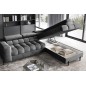 Canapé d'angle convertible - FERNAND VELOURS en velours Luxe gris foncé anthracite, 5 places, angle droit (vu de face)