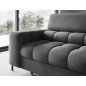 Canapé d'angle convertible - FERNAND VELOURS en velours Luxe gris foncé anthracite, 5 places, angle droit (vu de face)