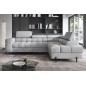 Canapé d'angle convertible - FERNAND VELOURS - en velours Luxe gris, 5 places, angle droit (vu de face) Canapé d'angle convertible - FERNAND VELOURS - en velours Luxe gris, 5 places, angle droit (vu de face)