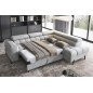 Canapé d'angle convertible - FERNAND VELOURS - en velours Luxe gris, 5 places, angle droit (vu de face) Canapé d'angle convertible - FERNAND VELOURS - en velours Luxe gris, 5 places, angle droit (vu de face)