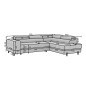 Canapé d'angle convertible - FERNAND VELOURS - en velours Luxe gris, 5 places, angle droit (vu de face) Canapé d'angle convertible - FERNAND VELOURS - en velours Luxe gris, 5 places, angle droit (vu de face)
