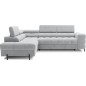 Canapé d'angle convertible, FERNAND VELOURS - en velours Luxe gris, 5 places, angle gauche (vu de face) Canapé d'angle convertible, FERNAND VELOURS - en velours Luxe gris, 5 places, angle gauche (vu de face)