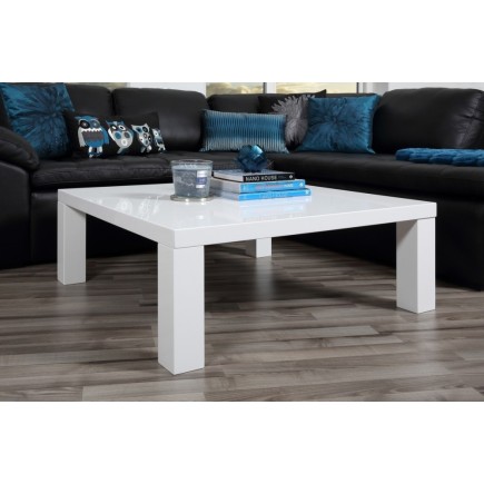 Table basse design, laqué brillant blanc, SPRINT