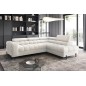 Canapé d'angle convertible, FERNAND tissu bouclette Luxe ivoire, 5 places, angle droit (vu de face) Canapé d'angle convertible, FERNAND tissu bouclette Luxe ivoire, 5 places, angle droit (vu de face)