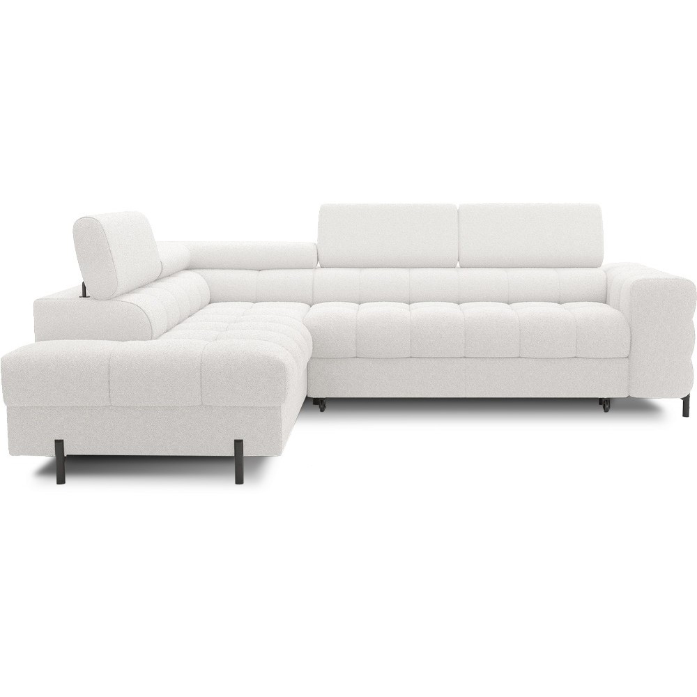 Canapé d'angle convertible FERNAND tissu bouclette Luxe ivoire, 5 places, angle gauche (vu de face) Canapé d'angle convertible FERNAND tissu bouclette Luxe ivoire, 5 places, angle gauche (vu de face)
