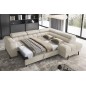 Canapé d'angle convertible, FERNAND tissu bouclette Luxe beige, 5 places, angle droit (vu de face) Canapé d'angle convertible, FERNAND tissu bouclette Luxe beige, 5 places, angle droit (vu de face)